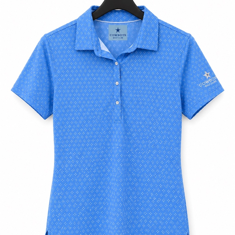 Women's Blue Printed Polo